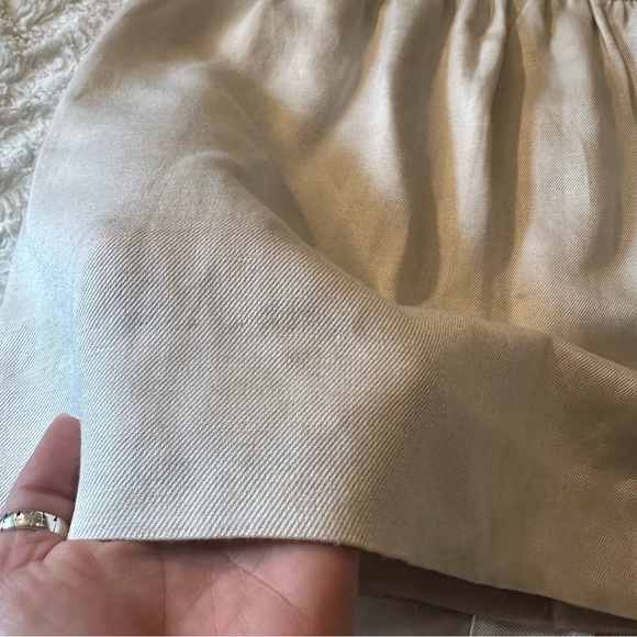 J. Crew Linen Blend Button Front Beige High Waist Skirt Size 4 - Picture 7 of 11